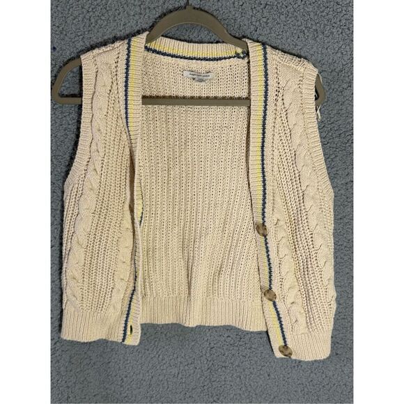 American Eagle retro vest cream button down size M - Picture 5 of 6